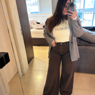 Jean Wide leg pata ancha chocolate