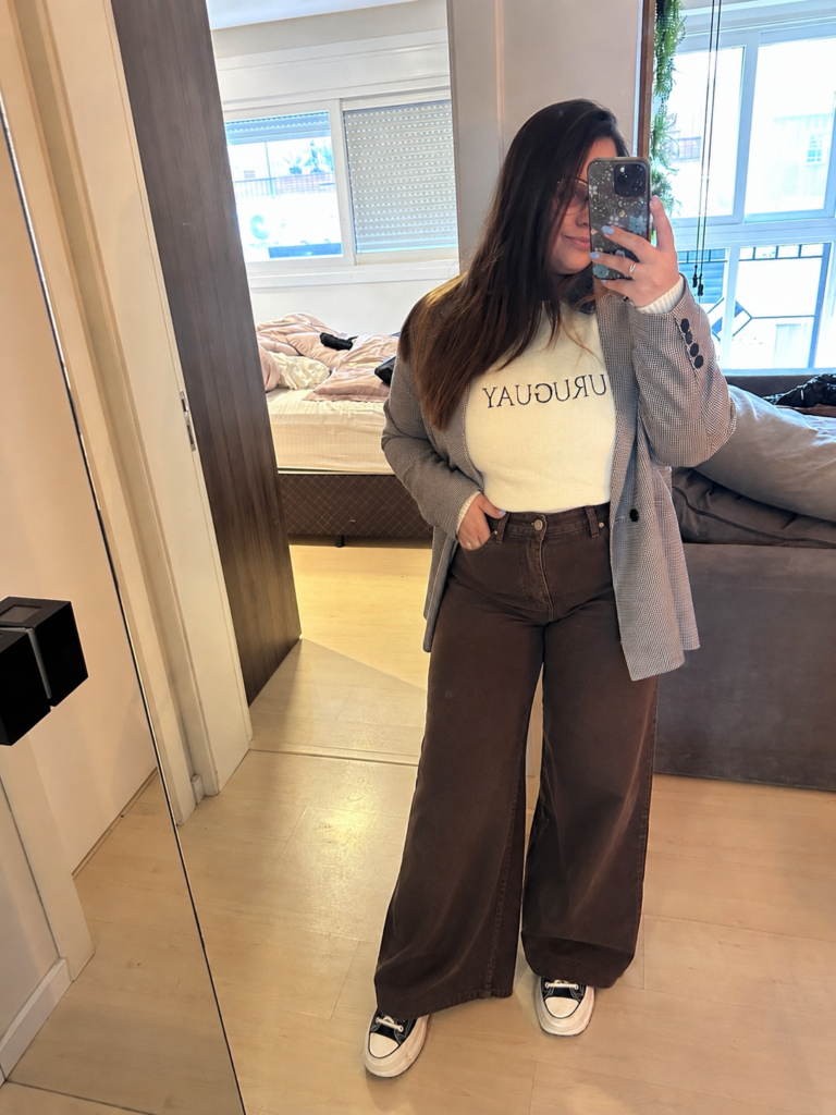 Jean Wide leg pata ancha chocolate