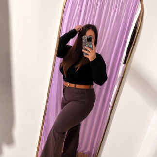 Jean semi Oxford Olivia CHOCOLATE
