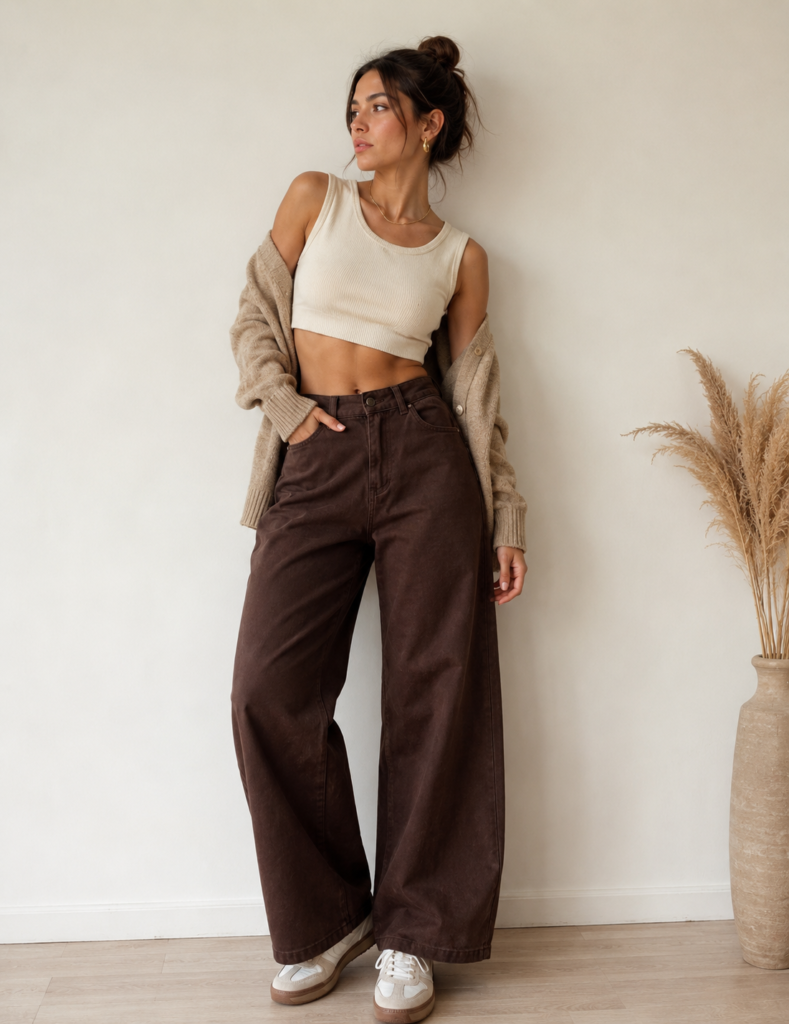 Wide leg chocolate