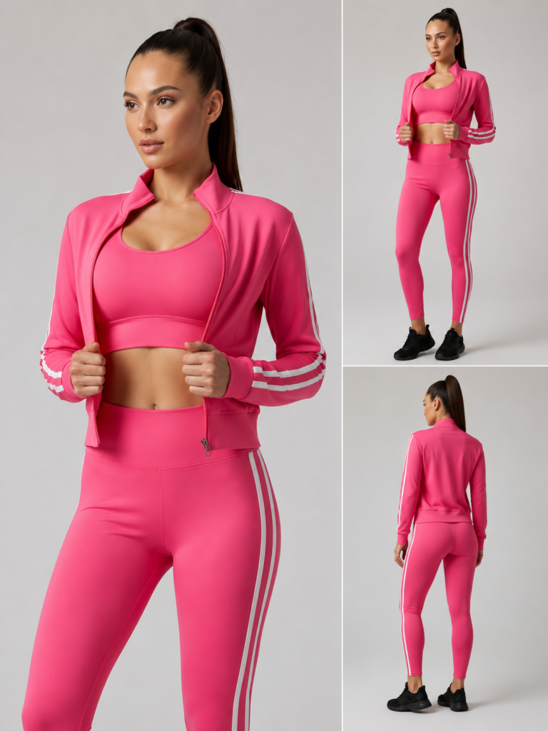 Set deportivo calza campera y top