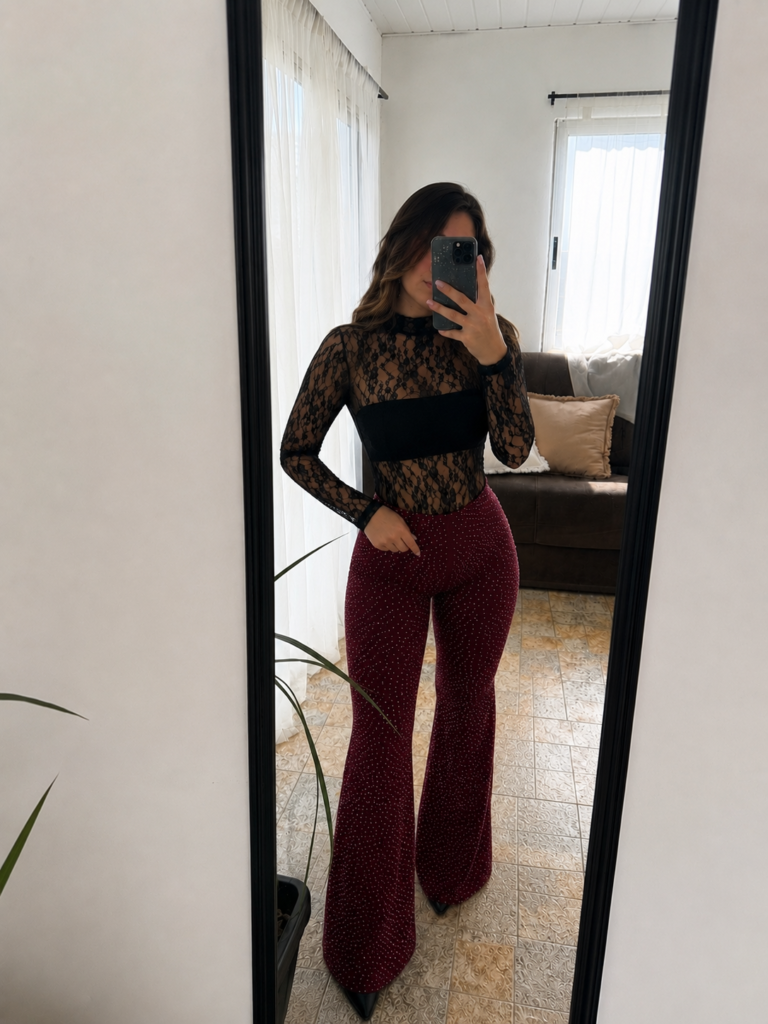Pantalón brillos Oxford (tela elastizada)
