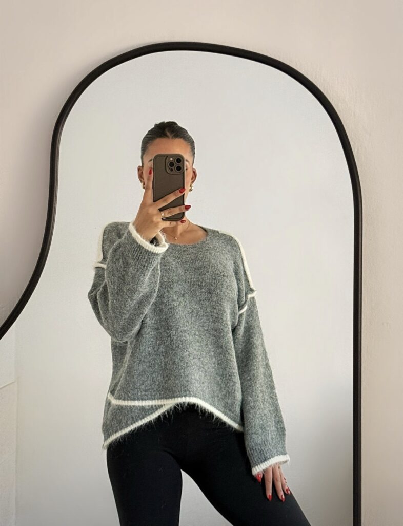 Dual Soft – Sweater tejido bicolor suave y abrigado buzo