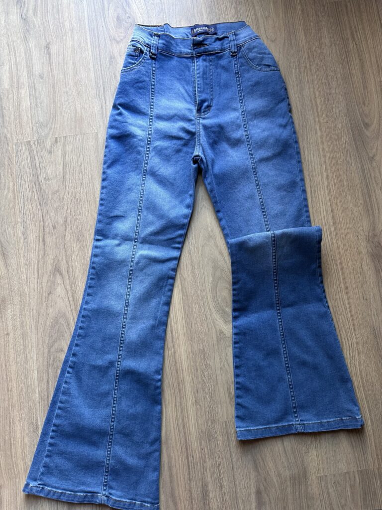 Jean semi Oxford líneas color jean