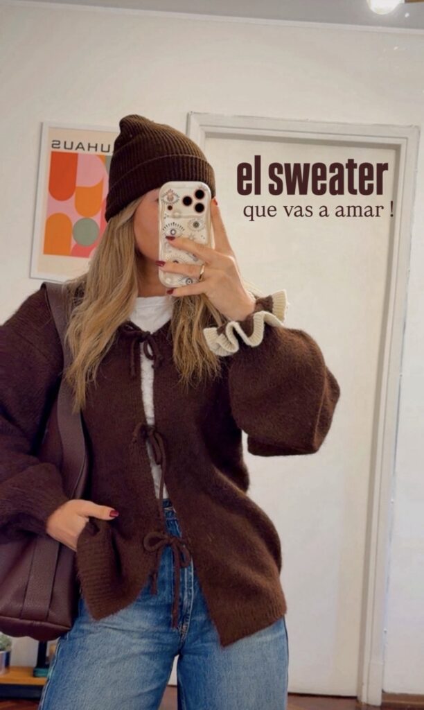 Cardigan saco hilo