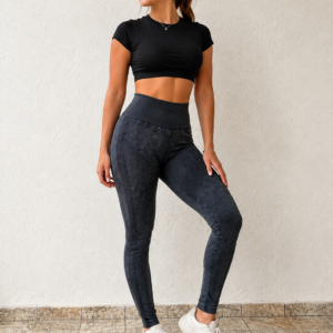 Calza sin push up negro jaspe