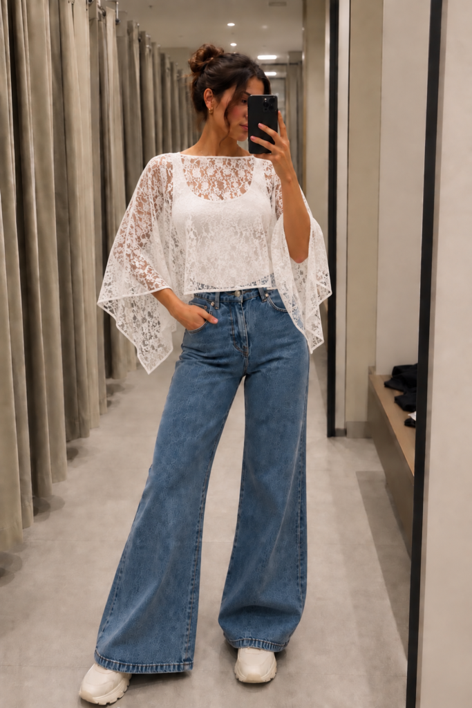 Blusa capa encaje