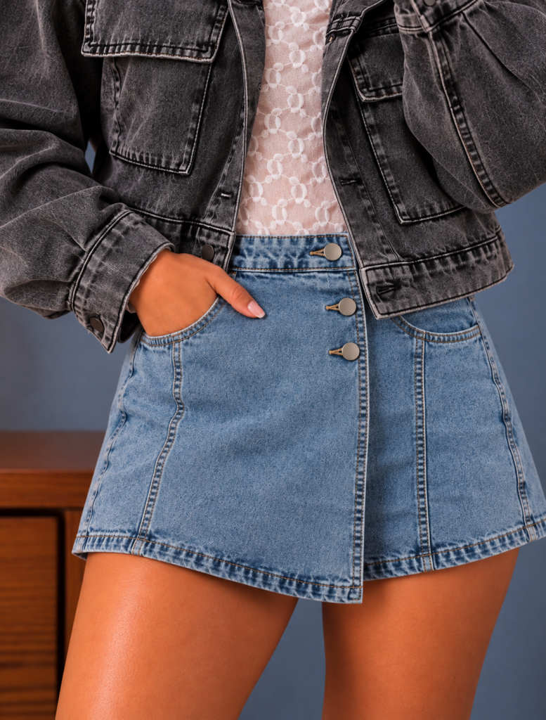 Falda short con licra
