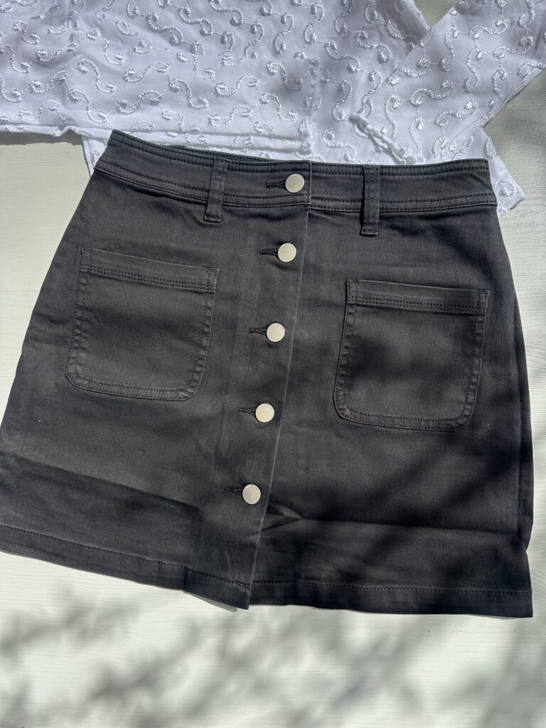 Pollera mini falda denim con licra